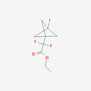 molecular formula C9H11F2IO2 B2621363 Ethyl 2,2-difluoro-2-(3-iodo-1-bicyclo[1.1.1]pentanyl)acetate CAS No. 2242693-90-7