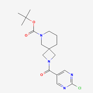 molecular formula C17H23ClN4O3 B2621373 Tert-butyl 2-(2-chloropyrimidine-5-carbonyl)-2,8-diazaspiro[3.5]nonane-8-carboxylate CAS No. 2402828-87-7