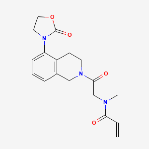 B2621375 N-Methyl-N-[2-oxo-2-[5-(2-oxo-1,3-oxazolidin-3-yl)-3,4-dihydro-1H-isoquinolin-2-yl]ethyl]prop-2-enamide CAS No. 2361886-52-2
