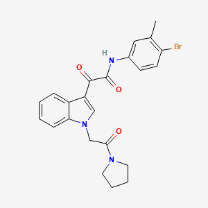molecular formula C23H22BrN3O3 B2621380 N-(4-bromo-3-methylphenyl)-2-oxo-2-(1-(2-oxo-2-(pyrrolidin-1-yl)ethyl)-1H-indol-3-yl)acetamide CAS No. 872854-92-7