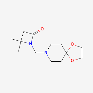 1-({1,4-Dioxa-8-azaspiro[4.5]decan-8-yl}methyl)-4,4-dimethylazetidin-2-one