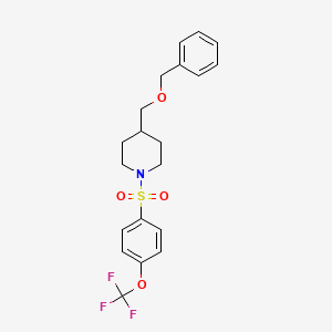 molecular formula C20H22F3NO4S B2621387 4-((Benzyloxy)methyl)-1-((4-(trifluoromethoxy)phenyl)sulfonyl)piperidine CAS No. 1226451-28-0