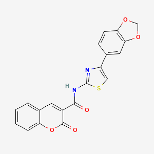molecular formula C20H12N2O5S B2621391 N-(4-(benzo[d][1,3]dioxol-5-yl)thiazol-2-yl)-2-oxo-2H-chromene-3-carboxamide CAS No. 391867-22-4