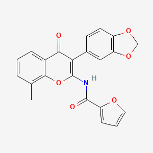 molecular formula C22H15NO6 B2621393 N-[3-(1,3-benzodioxol-5-yl)-8-methyl-4-oxochromen-2-yl]furan-2-carboxamide CAS No. 898912-92-0