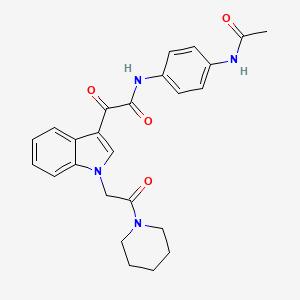 N-(4-acetamidophenyl)-2-oxo-2-[1-(2-oxo-2-piperidin-1-ylethyl)indol-3-yl]acetamide