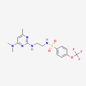 molecular formula C16H20F3N5O3S B2621395 N-(2-((4-(dimethylamino)-6-methylpyrimidin-2-yl)amino)ethyl)-4-(trifluoromethoxy)benzenesulfonamide CAS No. 1207031-71-7