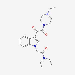 molecular formula C22H30N4O3 B2621402 N,N-diethyl-2-[3-[2-(4-ethylpiperazin-1-yl)-2-oxoacetyl]indol-1-yl]acetamide CAS No. 894000-02-3