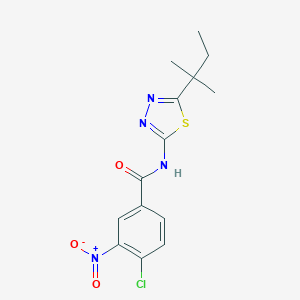 4-chloro-N-[5-(2-methylbutan-2-yl)-1,3,4-thiadiazol-2-yl]-3-nitrobenzamide