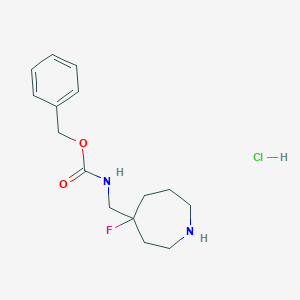 molecular formula C15H22ClFN2O2 B2621410 Benzyl ((4-fluoroazepan-4-yl)methyl)carbamate hydrochloride CAS No. 1824022-04-9