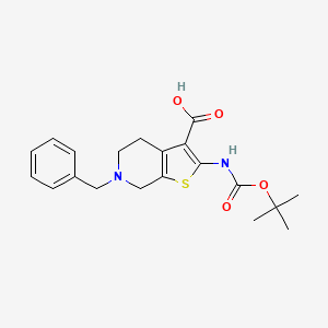 molecular formula C20H24N2O4S B2621412 6-Benzyl-2-[(2-methylpropan-2-yl)oxycarbonylamino]-5,7-dihydro-4H-thieno[2,3-c]pyridine-3-carboxylic acid CAS No. 893801-61-1