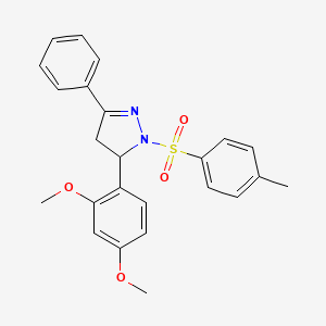 molecular formula C24H24N2O4S B2621413 5-(2,4-dimethoxyphenyl)-3-phenyl-1-tosyl-4,5-dihydro-1H-pyrazole CAS No. 402951-60-4