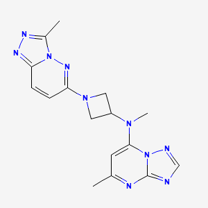 molecular formula C16H18N10 B2621414 N-methyl-N-{5-methyl-[1,2,4]triazolo[1,5-a]pyrimidin-7-yl}-1-{3-methyl-[1,2,4]triazolo[4,3-b]pyridazin-6-yl}azetidin-3-amine CAS No. 2202333-35-3