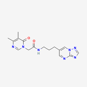 molecular formula C16H19N7O2 B2621415 N-(3-([1,2,4]triazolo[1,5-a]pyrimidin-6-yl)propyl)-2-(4,5-dimethyl-6-oxopyrimidin-1(6H)-yl)acetamide CAS No. 2034558-35-3