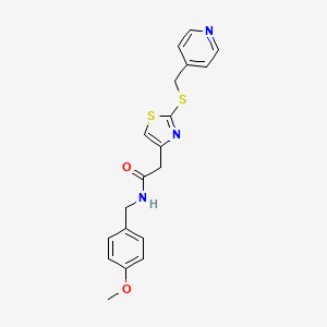 N-(4-methoxybenzyl)-2-(2-((pyridin-4-ylmethyl)thio)thiazol-4-yl)acetamide