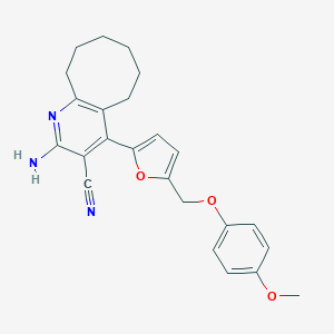 molecular formula C24H25N3O3 B262143 2-Amino-4-{5-[(4-methoxyphenoxy)methyl]-2-furyl}-5,6,7,8,9,10-hexahydrocycloocta[b]pyridine-3-carbonitrile 