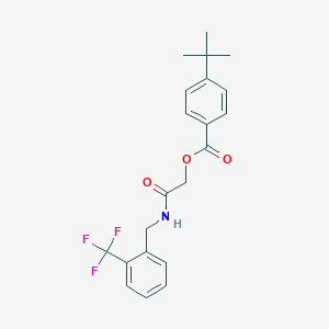 molecular formula C21H22F3NO3 B2621438 ({[2-(Trifluoromethyl)phenyl]methyl}carbamoyl)methyl 4-tert-butylbenzoate CAS No. 1794935-01-5