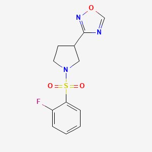 3-(1-((2-Fluorophenyl)sulfonyl)pyrrolidin-3-yl)-1,2,4-oxadiazole