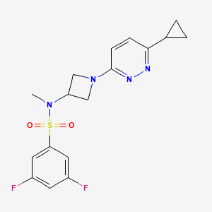 molecular formula C17H18F2N4O2S B2621445 N-[1-(6-Cyclopropylpyridazin-3-yl)azetidin-3-yl]-3,5-difluoro-N-methylbenzenesulfonamide CAS No. 2415452-62-7