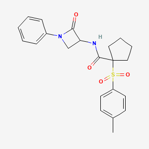 1-(4-Methylphenyl)sulfonyl-N-(2-oxo-1-phenylazetidin-3-yl)cyclopentane-1-carboxamide