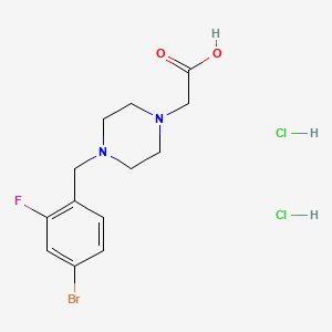 molecular formula C13H18BrCl2FN2O2 B2621455 2-{4-[(4-Bromo-2-fluorophenyl)methyl]piperazin-1-yl}acetic acid dihydrochloride CAS No. 1258640-20-8