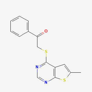 2-(6-Methylthieno[2,3-d]pyrimidin-4-yl)sulfanyl-1-phenylethanone