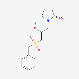 molecular formula C14H19NO4S B2621464 1-[3-(Benzylsulfonyl)-2-hydroxypropyl]-2-pyrrolidinone CAS No. 285986-97-2