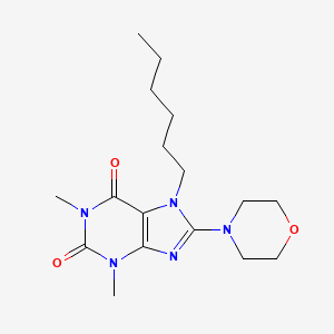 7-Hexyl-1,3-dimethyl-8-morpholin-4-ylpurine-2,6-dione