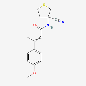 molecular formula C16H18N2O2S B2621490 N-(3-cyanothiolan-3-yl)-3-(4-methoxyphenyl)but-2-enamide CAS No. 1394802-63-1
