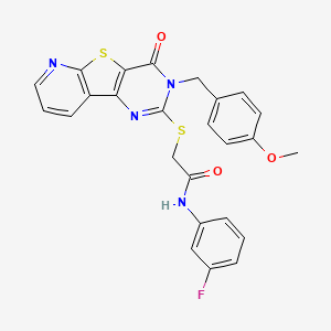 N-(3-fluorophenyl)-2-((3-(4-methoxybenzyl)-4-oxo-3,4-dihydropyrido[3',2':4,5]thieno[3,2-d]pyrimidin-2-yl)thio)acetamide
