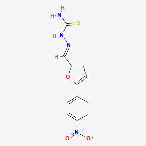 molecular formula C12H10N4O3S B2621505 (2E)-2-{[5-(4-nitrophenyl)furan-2-yl]methylidene}hydrazinecarbothioamide CAS No. 1632320-78-5