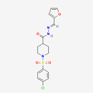 molecular formula C17H18ClN3O4S B2621507 1-(4-chlorobenzenesulfonyl)-N'-[(1E)-(furan-2-yl)methylidene]piperidine-4-carbohydrazide CAS No. 478030-78-3