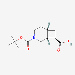 molecular formula C13H21NO4 B2621508 (1R,6S,8R)-3-(tert-Butoxycarbonyl)-3-azabicyclo[4.2.0]octane-8-carboxylic acid CAS No. 1820574-59-1