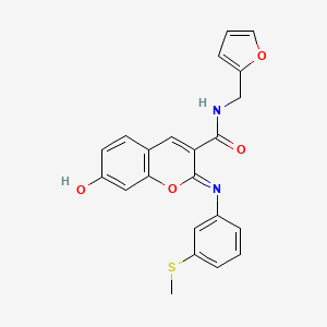(2Z)-N-(furan-2-ylmethyl)-7-hydroxy-2-{[3-(methylsulfanyl)phenyl]imino}-2H-chromene-3-carboxamide