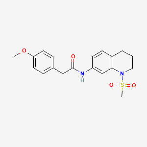 molecular formula C19H22N2O4S B2621535 2-(4-methoxyphenyl)-N-(1-methylsulfonyl-3,4-dihydro-2H-quinolin-7-yl)acetamide CAS No. 946350-15-8
