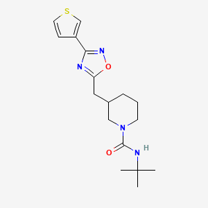 N-(tert-butyl)-3-((3-(thiophen-3-yl)-1,2,4-oxadiazol-5-yl)methyl)piperidine-1-carboxamide