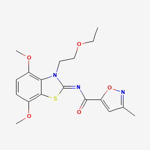 (E)-N-(3-(2-ethoxyethyl)-4,7-dimethoxybenzo[d]thiazol-2(3H)-ylidene)-3-methylisoxazole-5-carboxamide