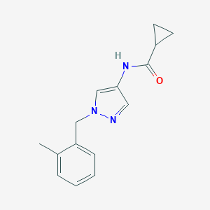 molecular formula C15H17N3O B262155 N-[1-(2-methylbenzyl)-1H-pyrazol-4-yl]cyclopropanecarboxamide 