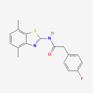 molecular formula C17H15FN2OS B2621551 N-(4,7-dimethylbenzo[d]thiazol-2-yl)-2-(4-fluorophenyl)acetamide CAS No. 899731-90-9