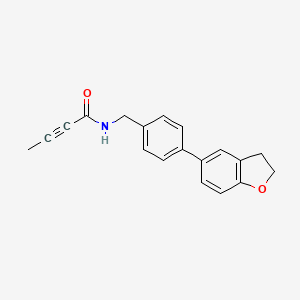 molecular formula C19H17NO2 B2621552 N-[[4-(2,3-Dihydro-1-benzofuran-5-yl)phenyl]methyl]but-2-ynamide CAS No. 2411269-61-7