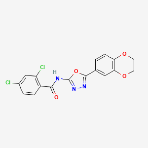 2,4-dichloro-N-(5-(2,3-dihydrobenzo[b][1,4]dioxin-6-yl)-1,3,4-oxadiazol-2-yl)benzamide