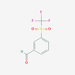 molecular formula C8H5F3O3S B2621560 3-(Trifluoromethylsulfonyl)benzaldehyde CAS No. 1274904-33-4