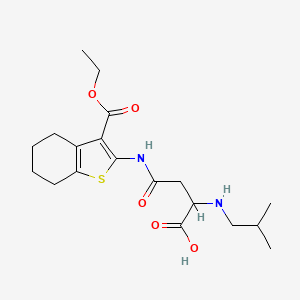 molecular formula C19H28N2O5S B2621571 4-((3-(Ethoxycarbonyl)-4,5,6,7-tetrahydrobenzo[b]thiophen-2-yl)amino)-2-(isobutylamino)-4-oxobutanoic acid CAS No. 1047979-03-2