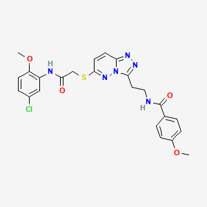 molecular formula C24H23ClN6O4S B2621573 N-(2-(6-((2-((5-chloro-2-methoxyphenyl)amino)-2-oxoethyl)thio)-[1,2,4]triazolo[4,3-b]pyridazin-3-yl)ethyl)-4-methoxybenzamide CAS No. 872995-68-1