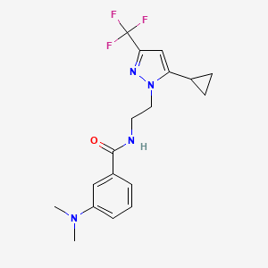 N-(2-(5-cyclopropyl-3-(trifluoromethyl)-1H-pyrazol-1-yl)ethyl)-3-(dimethylamino)benzamide