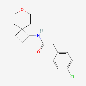 molecular formula C16H20ClNO2 B2621581 2-(4-chlorophenyl)-N-(7-oxaspiro[3.5]nonan-1-yl)acetamide CAS No. 2320506-03-2