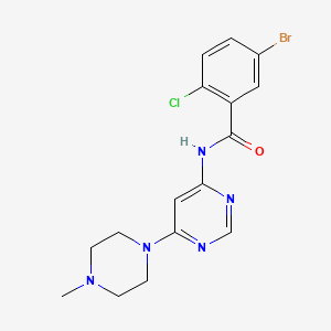 molecular formula C16H17BrClN5O B2621587 5-bromo-2-chloro-N-(6-(4-methylpiperazin-1-yl)pyrimidin-4-yl)benzamide CAS No. 1421532-92-4