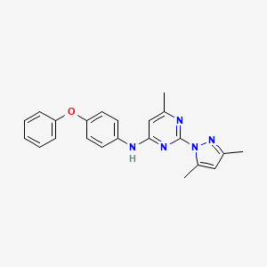 molecular formula C22H21N5O B2621592 2-(3,5-dimethyl-1H-pyrazol-1-yl)-6-methyl-N-(4-phenoxyphenyl)pyrimidin-4-amine CAS No. 904827-30-1