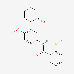 molecular formula C20H22N2O3S B2621593 N-(4-methoxy-3-(2-oxopiperidin-1-yl)phenyl)-2-(methylthio)benzamide CAS No. 1207035-00-4