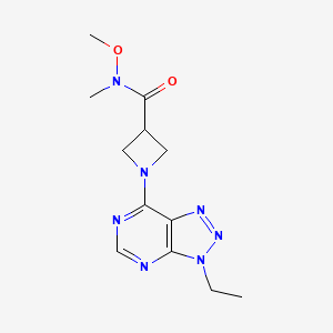 molecular formula C12H17N7O2 B2621594 1-(3-ethyl-3H-[1,2,3]triazolo[4,5-d]pyrimidin-7-yl)-N-methoxy-N-methylazetidine-3-carboxamide CAS No. 1448031-11-5