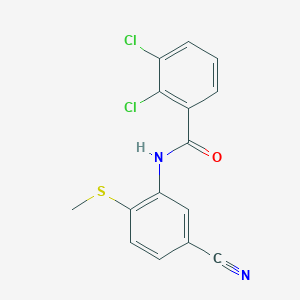molecular formula C15H10Cl2N2OS B2621601 2,3-Dichloro-N-(5-cyano-2-(methylsulfanyl)phenyl)benzenecarboxamide CAS No. 303147-25-3